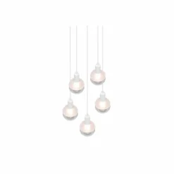 Luminaires Trio Suspension Trio Mela Blanc, 5 lumières