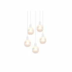 Luminaires Trio Suspension Trio Mela Blanc, 5 lumières