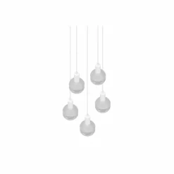Luminaires Trio Suspension Trio Mela Blanc, 5 lumières