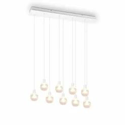 Luminaires Trio Suspension Trio Mela Blanc, 9 lumières