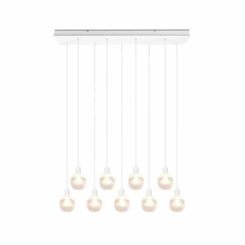 Luminaires Trio Suspension Trio Mela Blanc, 9 lumières