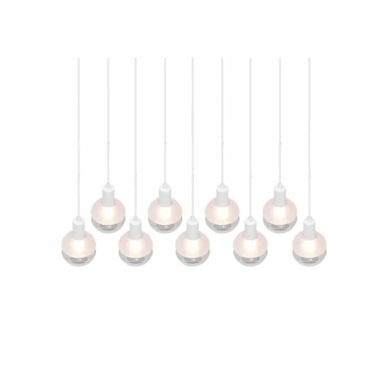 Luminaires Trio Suspension Trio Mela Blanc, 9 lumières