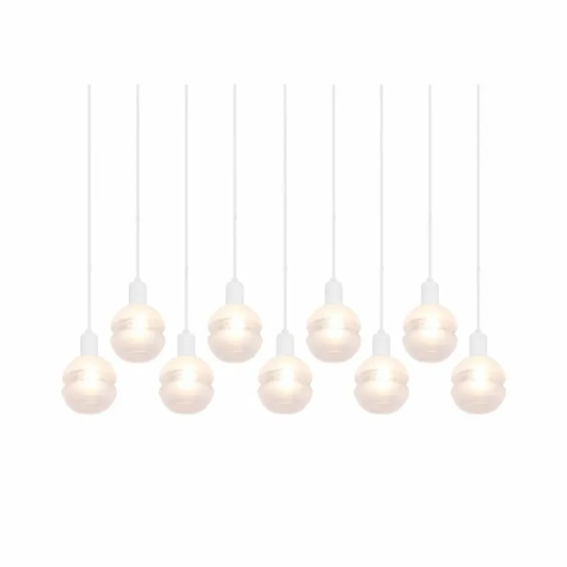 Luminaires Trio Suspension Trio Mela Blanc, 9 lumières