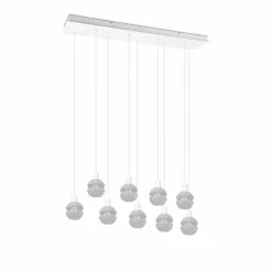 Luminaires Trio Suspension Trio Mela Blanc, 9 lumières
