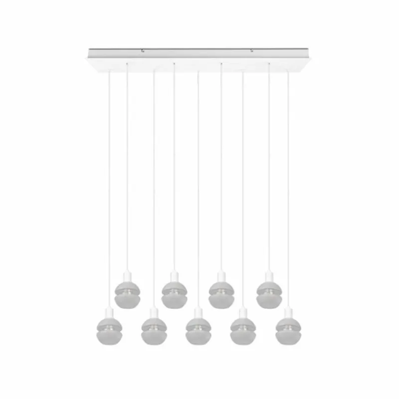 Luminaires Trio Suspension Trio Mela Blanc, 9 lumières