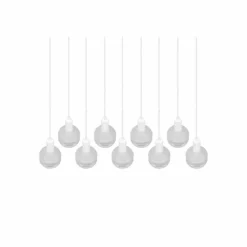 Luminaires Trio Suspension Trio Mela Blanc, 9 lumières