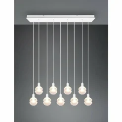 Luminaires Trio Suspension Trio Mela Blanc, 9 lumières