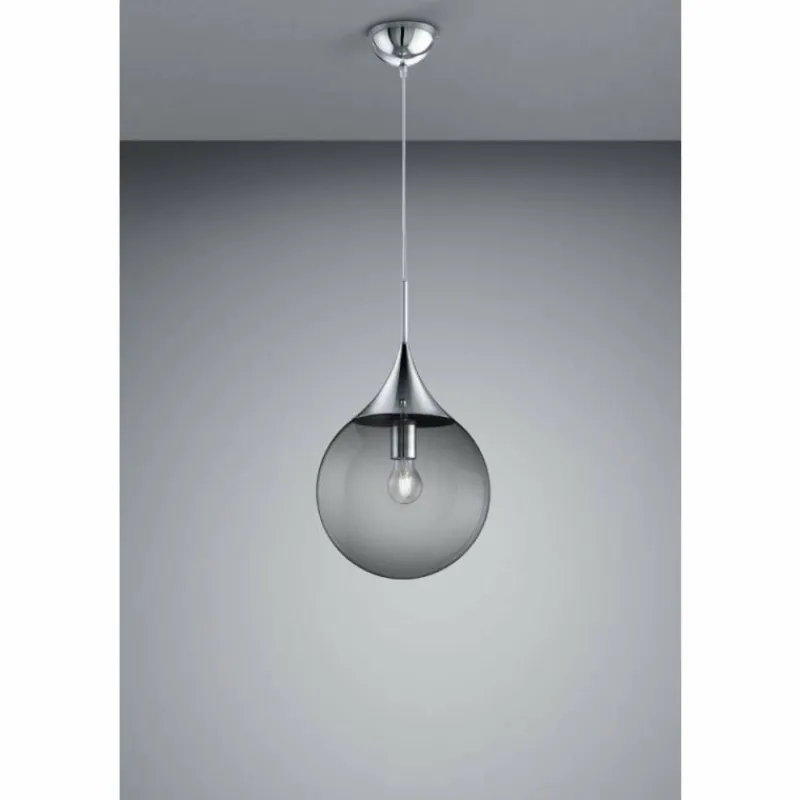 Luminaires Scandinaves-Luminaires Trio Suspension Trio MIDAS Chrome, 1 lumière