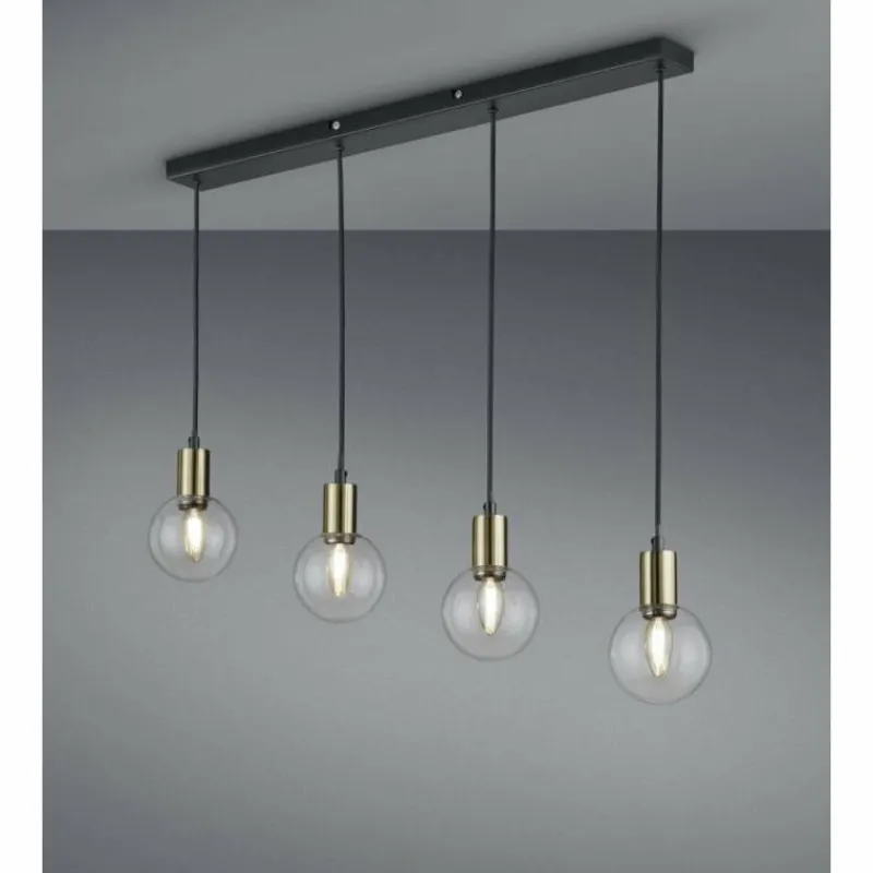 Lampes À Boules-Luminaires Trio Suspension Trio NACHO Noir, 4 lumières