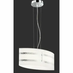 Luminaires Rustiques-Luminaires Trio Suspension Trio NIKOSIA Chrome, 2 lumières