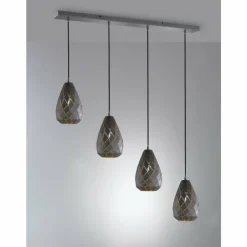 Luminaires Scandinaves-Luminaires Trio Suspension Trio ONYX Anthracite, 4 lumières