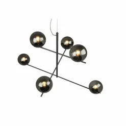 Suspension Verre Fumé-Luminaires Trio Suspension Trio Pure Anthracite, 6 lumières