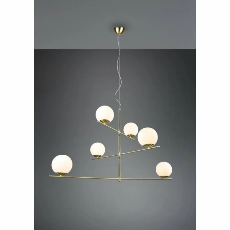 Luminaires Trio Suspension Trio Pure Laiton, 6 lumières