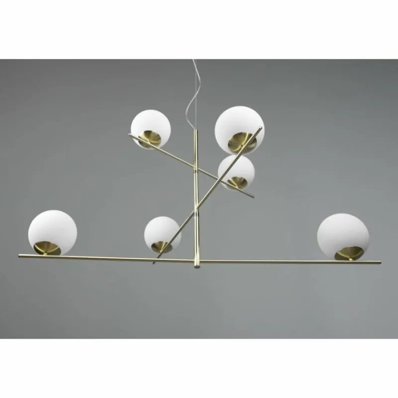 Luminaires Trio Suspension Trio Pure Laiton, 6 lumières