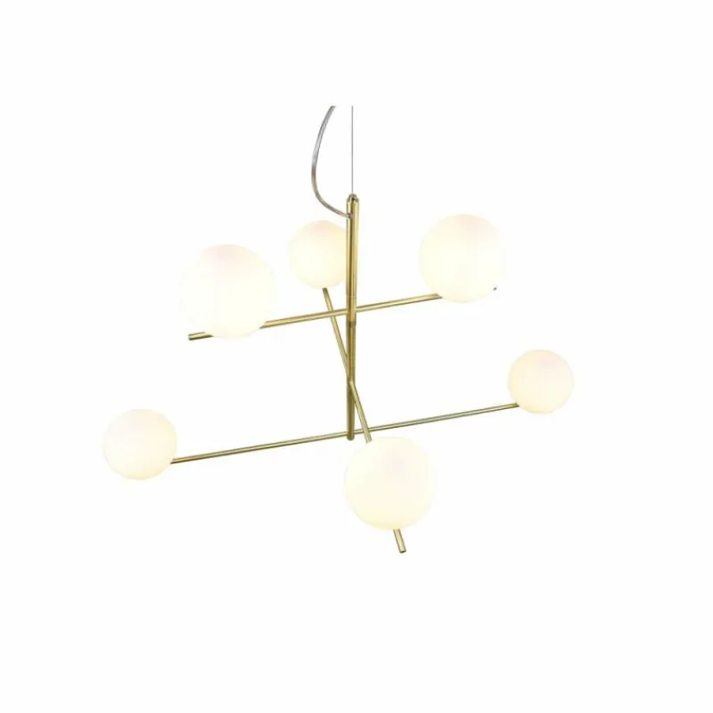 Luminaires Trio Suspension Trio Pure Laiton, 6 lumières