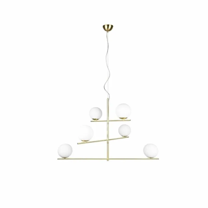 Luminaires Trio Suspension Trio Pure Laiton, 6 lumières