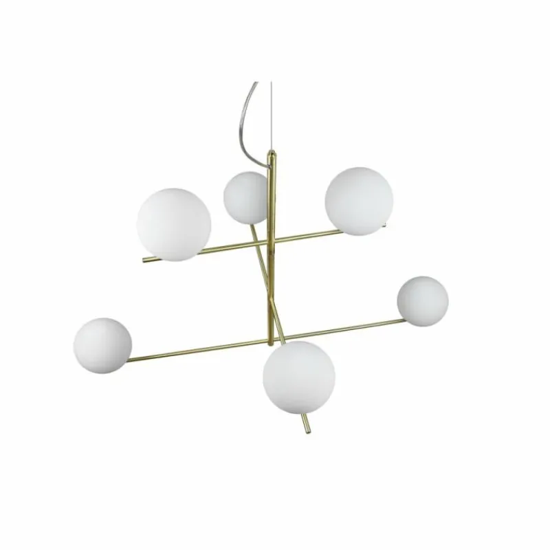 Luminaires Trio Suspension Trio Pure Laiton, 6 lumières