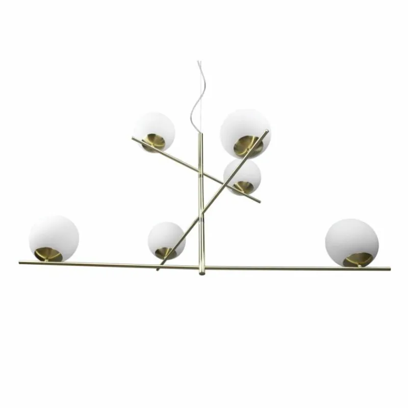 Luminaires Trio Suspension Trio Pure Laiton, 6 lumières