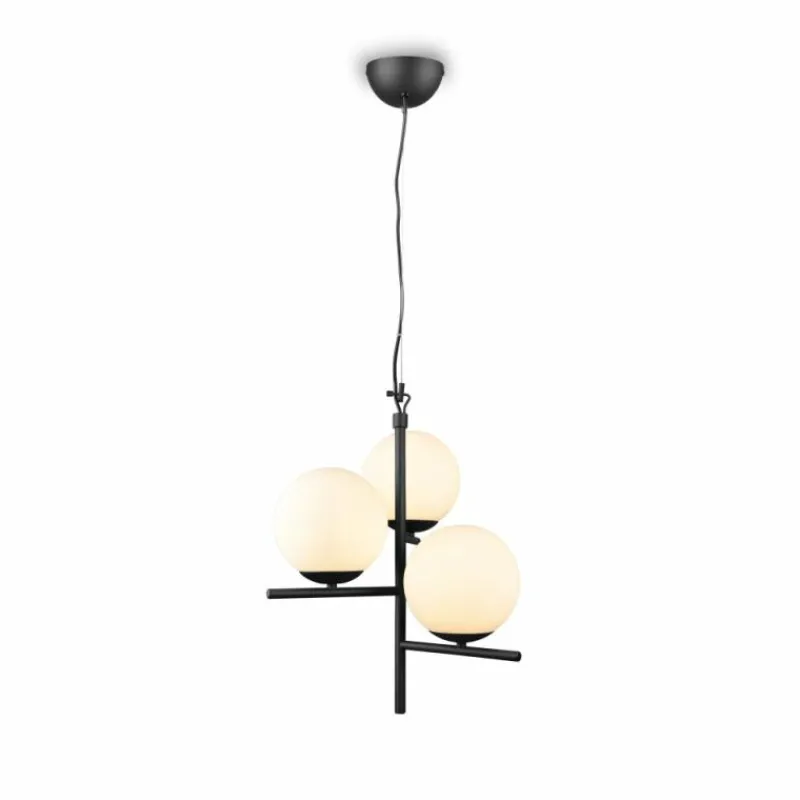 Luminaires Trio Suspension Trio Pure Noir, 3 lumières