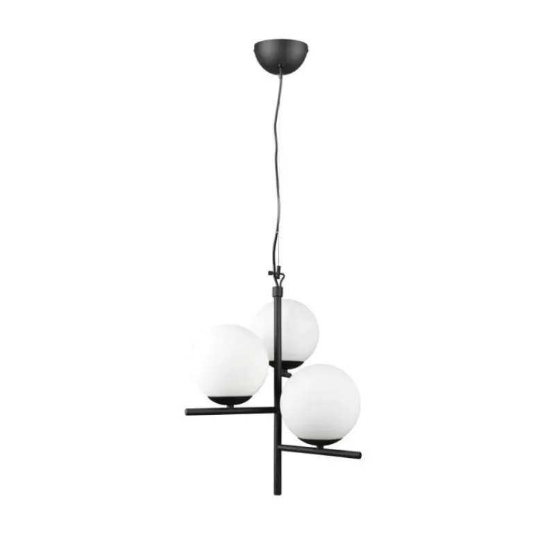 Luminaires Trio Suspension Trio Pure Noir, 3 lumières