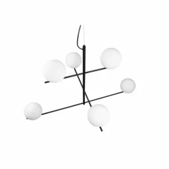 Luminaires Trio Suspension Trio Pure Noir, 6 lumières