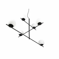 Luminaires Trio Suspension Trio Pure Noir, 6 lumières