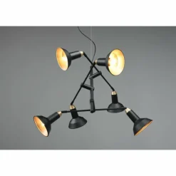 Luminaires Trio Suspension Trio Roxie Laiton, Noir, 6 lumières* Suspensions