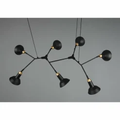 Luminaires Trio Suspension Trio Roxie Laiton, Noir, 7 lumières* Suspensions