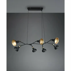 Luminaires Trio Suspension Trio Roxie Laiton, Noir, 7 lumières* Suspensions