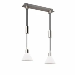 Luminaires Trio Suspension Trio STANLEY Nickel mat, 2 lumières