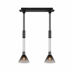 Suspension Verre Fumé-Luminaires Trio Suspension Trio STANLEY Noir, 2 lumières