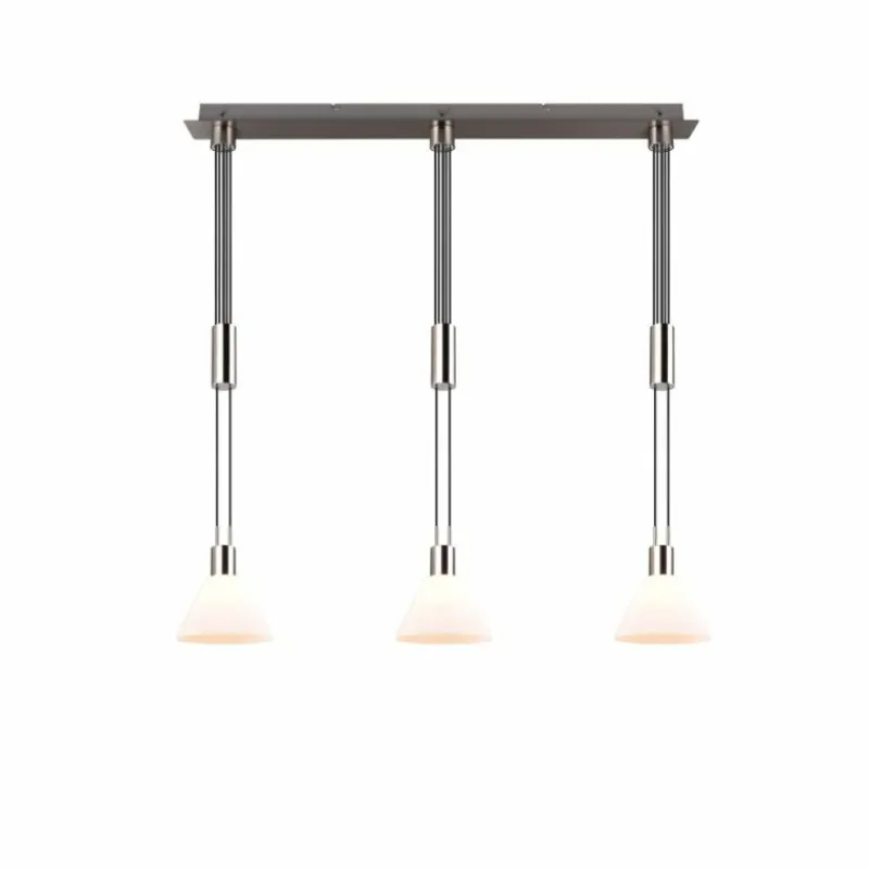 Luminaires Trio Suspension Trio STANLEY Nickel mat, 3 lumières