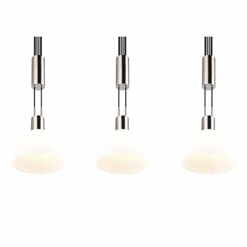 Luminaires Trio Suspension Trio STANLEY Nickel mat, 3 lumières