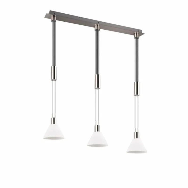 Luminaires Trio Suspension Trio STANLEY Nickel mat, 3 lumières