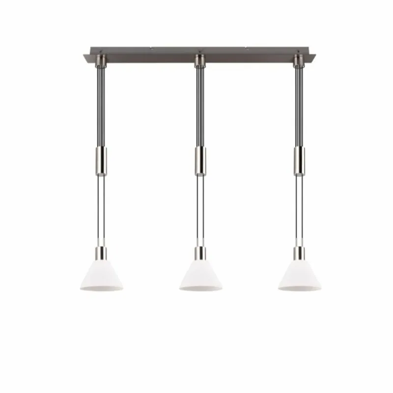 Luminaires Trio Suspension Trio STANLEY Nickel mat, 3 lumières