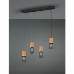 Lampes Vintages & Rétros-Luminaires Trio Suspension Trio Tosh LED Noir, 4 lumières
