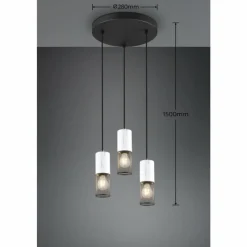 Luminaires Trio Suspension Trio TOSH Noir, 3 lumières* Suspensions