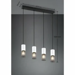 Luminaires Trio Suspension Trio TOSH Noir, 4 lumières* Suspensions
