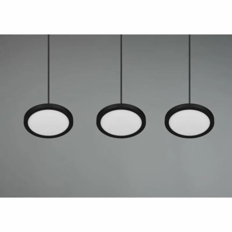 Luminaires Trio Suspension Trio Tray LED Noir, 3 lumières* Éclairage Led