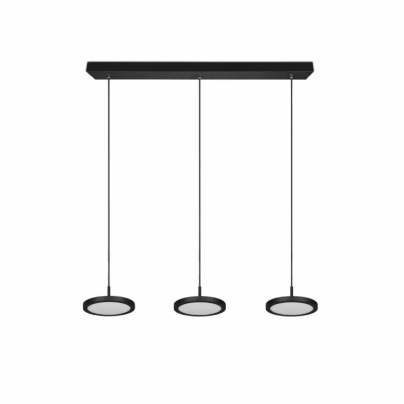 Luminaires Trio Suspension Trio Tray LED Noir, 3 lumières* Éclairage Led
