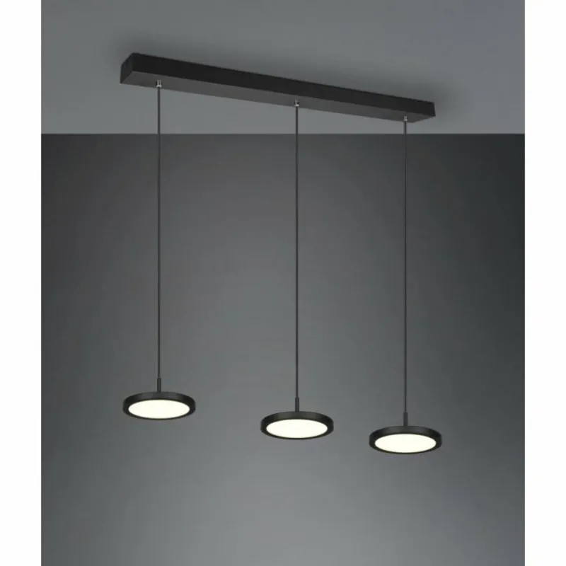 Luminaires Trio Suspension Trio Tray LED Noir, 3 lumières* Éclairage Led