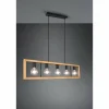 Lampes Vintages & Rétros-Luminaires Trio Suspension Trio-Leuchten Agra Noir, 5 lumières