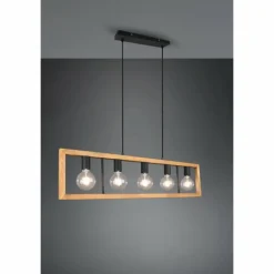 Lampes Vintages & Rétros-Luminaires Trio Suspension Trio-Leuchten Agra Noir, 5 lumières