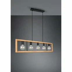 Lampes Vintages & Rétros-Luminaires Trio Suspension Trio-Leuchten Agra Noir, 5 lumières