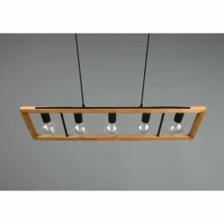 Lampes Vintages & Rétros-Luminaires Trio Suspension Trio-Leuchten Agra Noir, 5 lumières