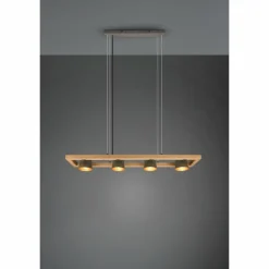 Lampes Vintages & Rétros-Luminaires Trio Suspension Trio-Leuchten Bell Brun foncé, Nickel mat, 4 lumières