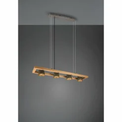 Lampes Vintages & Rétros-Luminaires Trio Suspension Trio-Leuchten Bell Brun foncé, Nickel mat, 4 lumières