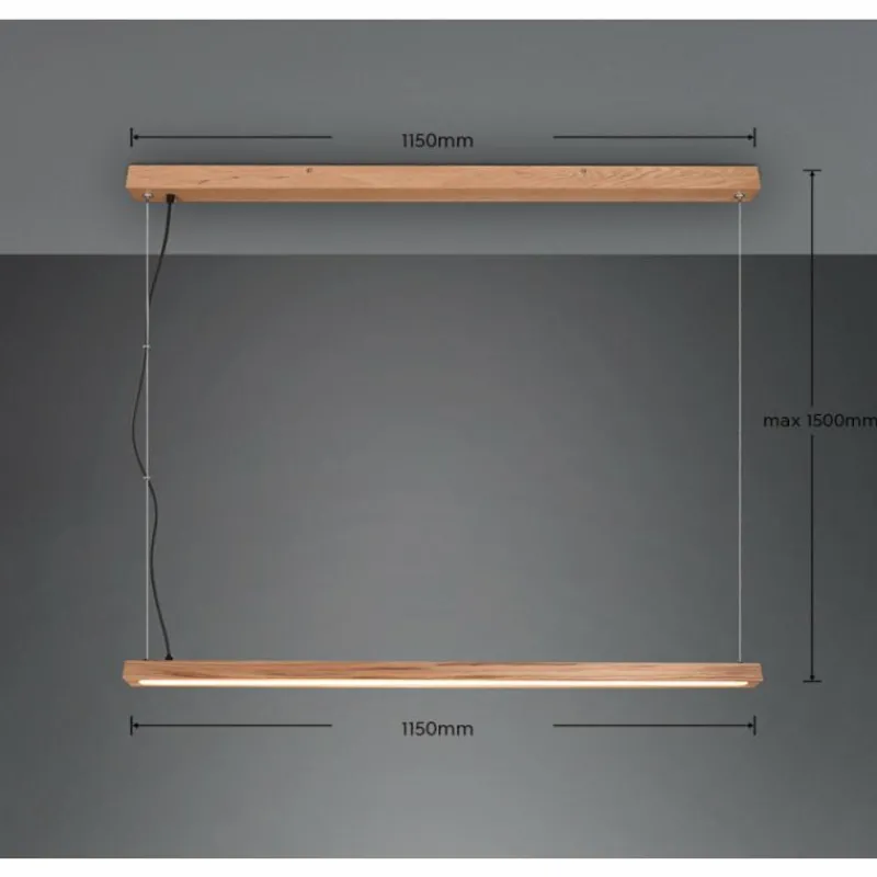 Lampes En Bois-Luminaires Trio Suspension Trio-Leuchten Bellari LED Brun, 1 lumière