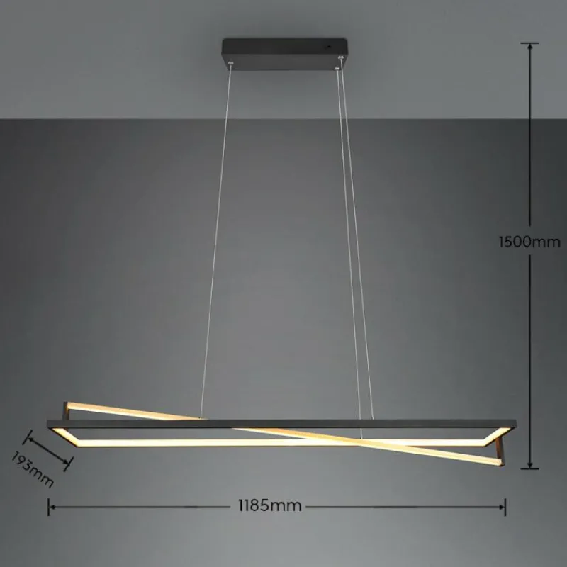 Luminaires Trio Suspension Trio-Leuchten Edge LED Noir, 1 lumière* Éclairage Led