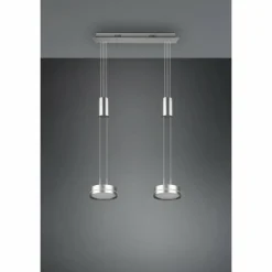 Luminaires Trio Suspension Trio-Leuchten Franklin LED Nickel mat, 2 lumières* Éclairage Led